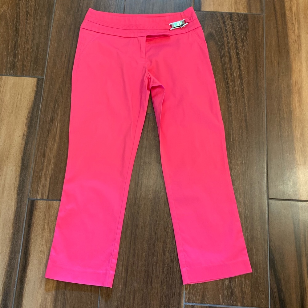 Hot pink ankle length pants